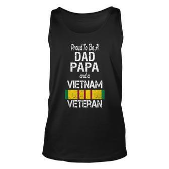 Proud Dad Papa Vietnam Veteran Vintage Vet Unisex Tank Top - Seseable