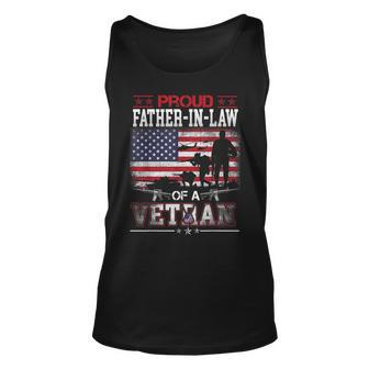 Proud Father-In-Law Of A Veteran Flag Military Veterans Day Unisex Tank Top - Seseable