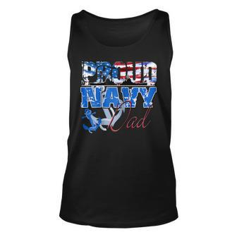 Proud Navy Dad Patriotic Sailor Shirt Fathers Day Unisex Tank Top | Mazezy