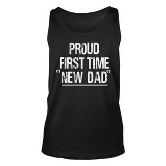 Proud New Dad Announcement Distressed Best Father Unisex Tank Top | Mazezy