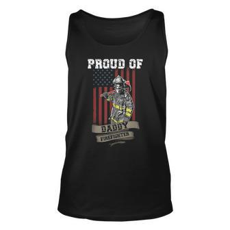 Proud Of Daddy Firefighter Funny Fathers Day Gift Dad Hero Unisex Tank Top - Seseable