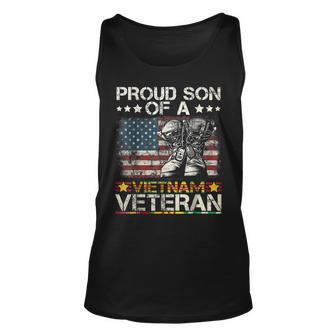 Proud Son Of Vietnam Veteran Us Flag V2 Unisex Tank Top - Seseable