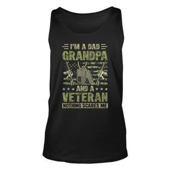 Proud Veteran Grandpa Dad Camouflage American Flag Unisex Tank Top - Seseable