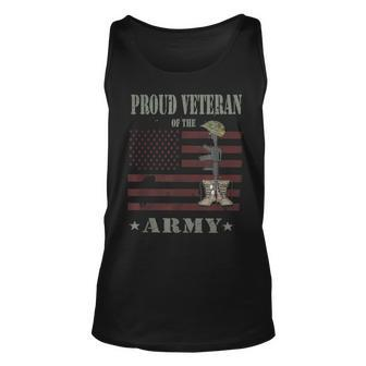 Proud Veteran Of The Army Boots Veterans Day Unisex Tank Top - Seseable