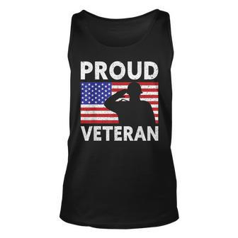 Proud Veteran | Usa Flag Proud American Veteran Unisex Tank Top - Seseable