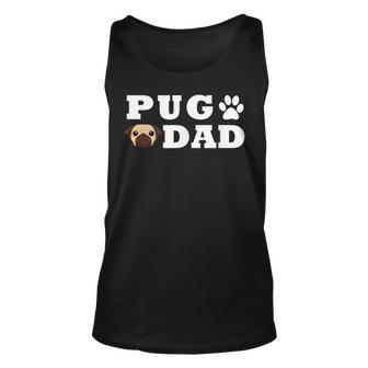 Pug Dad With Paw And Pug Graphic Unisex Tank Top | Mazezy