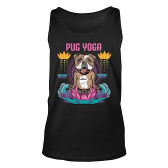 Pug Lover Dog Yoga Funny Meditation Dog Pugs Unisex Tank Top - Monsterry