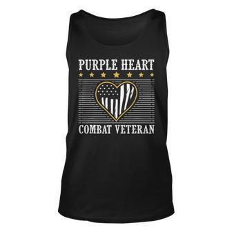 Purple Heart Combat Veteran Military Veteran Gift Unisex Tank Top - Seseable