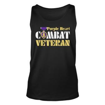 Purple Heart Combat Veteran Purple Heart Day Us Military Unisex Tank Top - Seseable