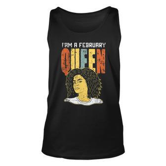 Queens Geboren im Februar Unisex TankTop, Lustiges Afro Geburtstagsshirt - Seseable