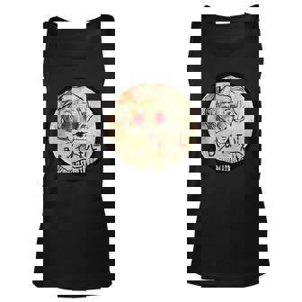 Quirky Girl Portrait Sketch Nerdy Retro Woman Beautiful Fun Tank Top | Mazezy