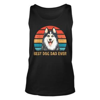 Mens Mens Quote Best Dog Dad Ever Vintage Siberian Husky Tank Top | Mazezy
