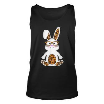 Rabbit Bunny With Sunglasses Leopard Cute Easter Bunny Egg Unisex Tank Top - Seseable