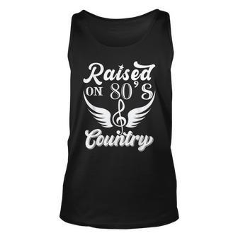 Raised On 80S Country | Guitar Player Vintage Country Music Unisex Tank Top - Seseable