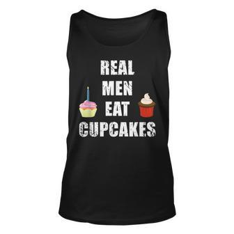 Real Men Eat Cupcakes Funny Distressed Grunge Unisex Tank Top - Seseable