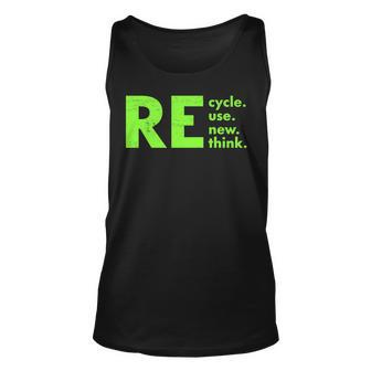 Recycle Reuse Renew Rethink Activism Earth Day 2023 Unisex Tank Top | Mazezy