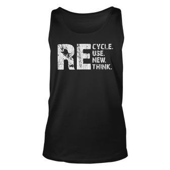 Recycle Reuse Renew Rethink Earth Day 2023 Retro Vintage Unisex Tank Top | Mazezy
