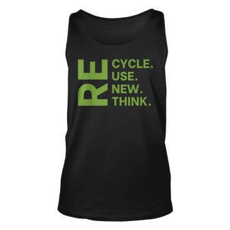 Recycle Reuse Renew Rethink Earth Day Environmental Activism Tank Top | Mazezy