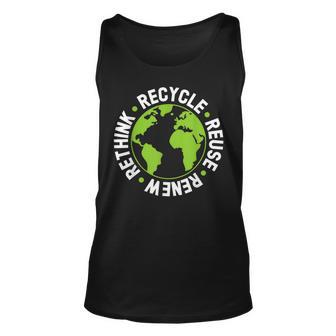 Recycle Reuse Renew Rethink Earth Day Environmental Activism Unisex Tank Top - Thegiftio UK