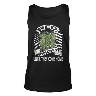 Red Friday American Flag Until They Come Home Unisex Tank Top - Seseable