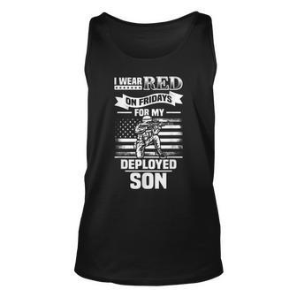 Red Friday For My Son Military Troops Deployed Wear Unisex Tank Top - Seseable