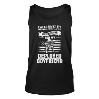 Red Friday Military Girlfriend Deployed Patriotic Unisex Tank Top - Seseable