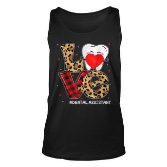 Red Plaid Leopard Cute Tooth Love Dental Valentine Christmas Unisex Tank Top - Seseable