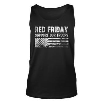 Red Support Our Troops Wear Red On Friday Military Unisex Tank Top | Mazezy