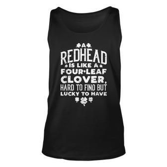 Redhead Lucky Clover Ginger Funny Ginger St Patricks Day Unisex Tank Top - Seseable