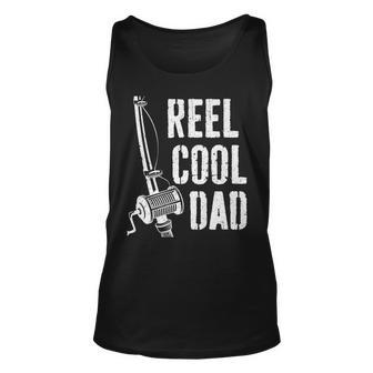Reel Cool Dad Fishing Fathers Day Papa Daddy Gift Unisex Tank Top - Thegiftio UK
