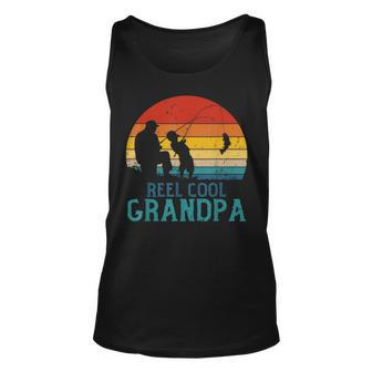 Reel Cool Grandpa Fishing Fathers Day Grandpa Gift Unisex Tank Top | Mazezy