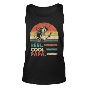 Reel Cool Papa Vintage Fisherman Fathers Day Gift Unisex Tank Top - Seseable