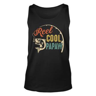 Reel Cool Papaw Vintage Fishing Lover Fisherman Fathers Day Unisex Tank Top - Thegiftio UK