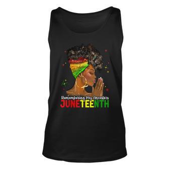 Remembering My Ancestors Junenth African Black Woman Pray Unisex Tank Top - Thegiftio