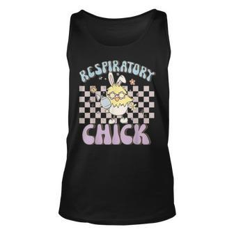Respiratory Therapist Chick Funny Easter Day Checkered Unisex Tank Top | Mazezy