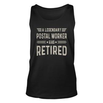 Retired Postal Worker Shirt - Legendary Postal Worker Men Women Tank Top Graphic Print Unisex - Thegiftio UK