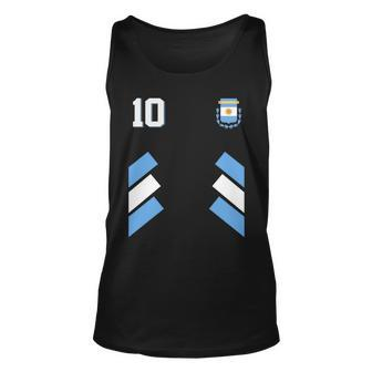 Retro 10 Argentina Jersey Argentinian Soccer Flag Unisex Tank Top - Monsterry