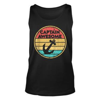 Retro Anchor Sailboat - Vintage Sailing Captain Awesome Unisex Tank Top - Seseable