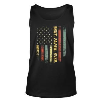 Retro Best Papaw Ever Vintage American Flag T For Dad Tank Top | Mazezy