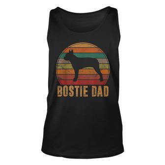 Retro Boston Terrier Dad Gift Dog Owner Pet Bostie Father Unisex Tank Top - Seseable