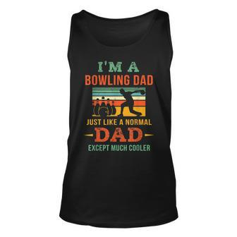 Retro Bowling Lover Dad Gift Cool Bowler Father Vintage Unisex Tank Top - Seseable