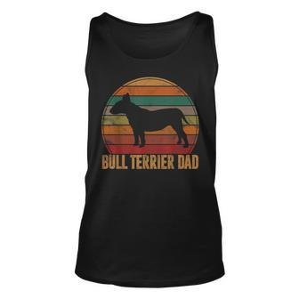Retro Bull Terrier Dad Bully Daddy Dog Owner Pet Father Unisex Tank Top - Seseable