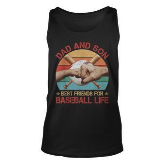 Retro Dad & Son Best Friends For Baseball Life Fathers Day Unisex Tank Top - Thegiftio UK