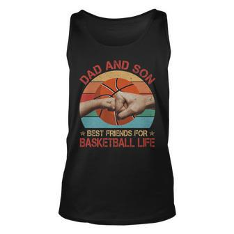 Retro Dad & Son Best Friends For Basketball Life Fathers Day Unisex Tank Top - Thegiftio UK
