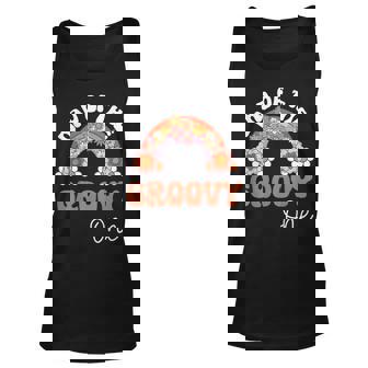 Mens Retro Dad Of Groovy One Matching 1St Birthday Party Tank Top | Mazezy
