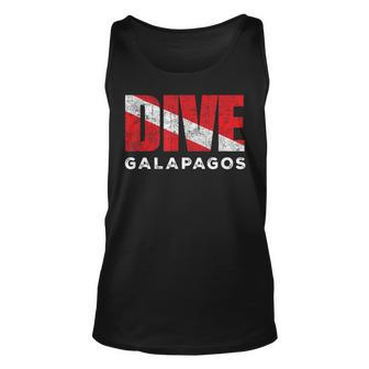 Retro Dive Galapagos Scuba Diver Vintage Dive Flag Diving Unisex Tank Top - Thegiftio UK