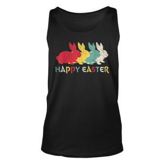 Retro Easter Bunny Vintage Colorful Rabbit Cute Happy Easter V2 Unisex Tank Top - Seseable
