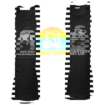 Retro Forklift Certified Forklift Operator Lift Truck Unisex Tank Top | Mazezy