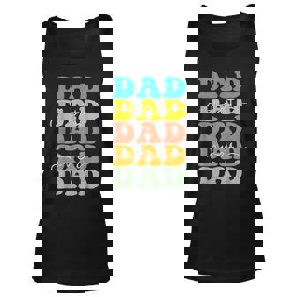 Retro Groovy Best Dad Ever Family Happy Fathers Day Mens Unisex Tank Top - Thegiftio UK