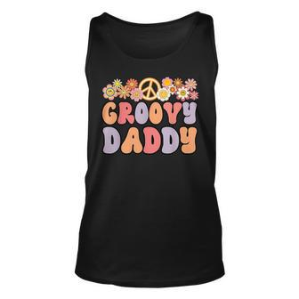 Retro Groovy Daddy And Vintage Family Retro Dad Birthday Unisex Tank Top - Seseable